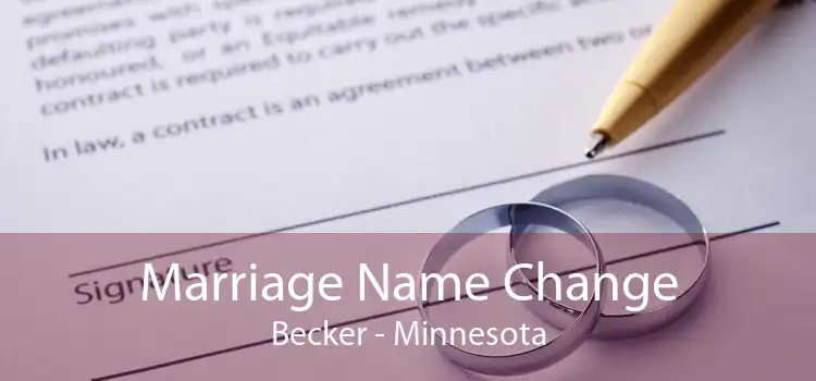 Marriage Name Change Becker - Minnesota